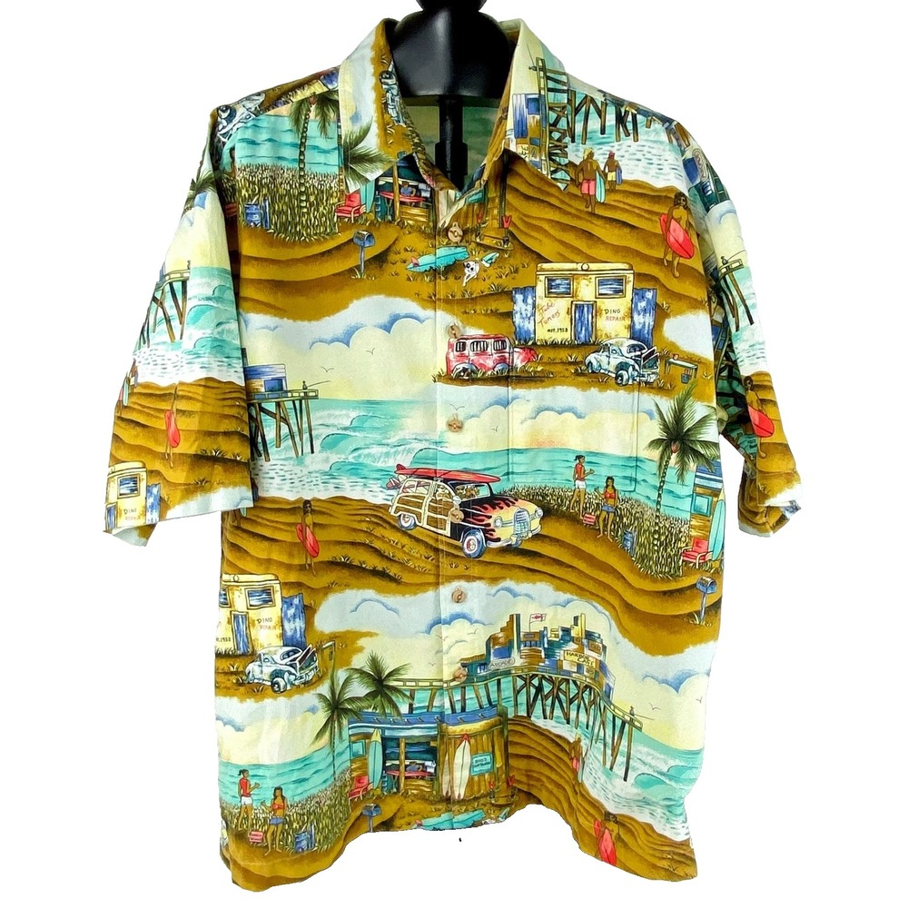 Ryan Spooner (?) or Handmade Tropical Aloha Short Sleeve Shirt Men's L LKNU Fine